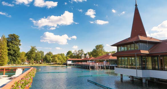photo of  view of Lake Heviz thermal bath.