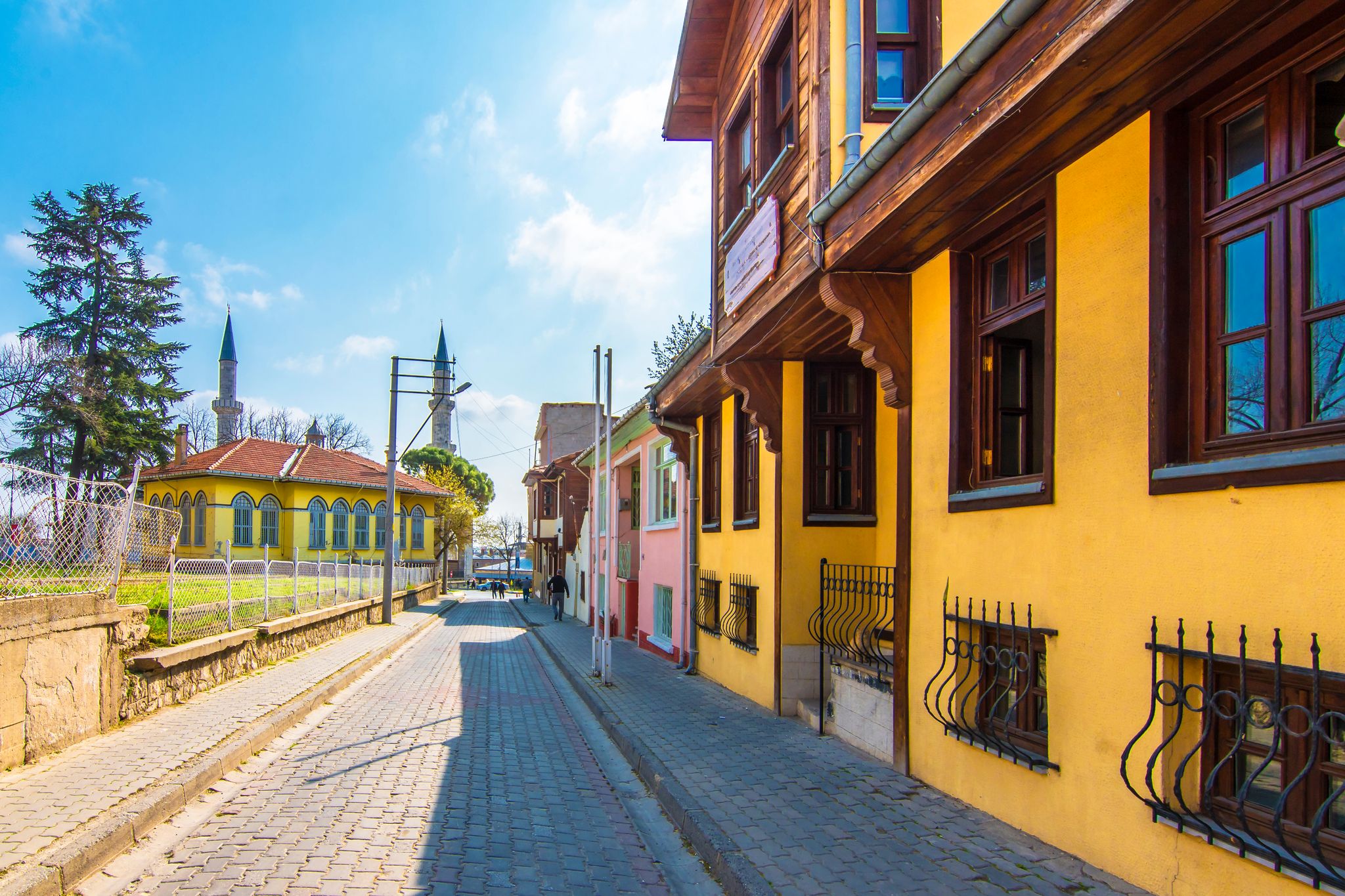 Photo of old street view in Edirne City of Turkey.