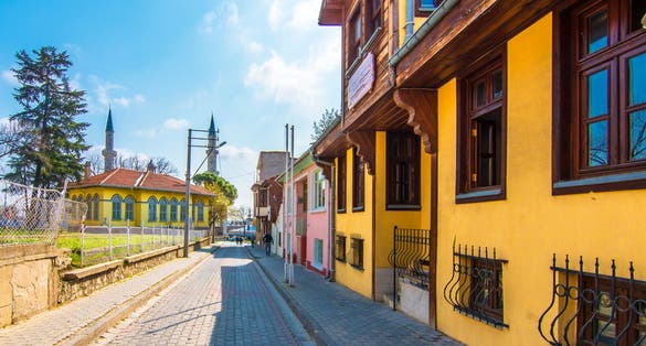 Photo of old street view in Edirne City of Turkey.