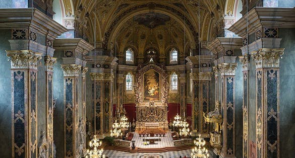 photo of view Innenraum des Brixner Doms, Brixen, Italy.