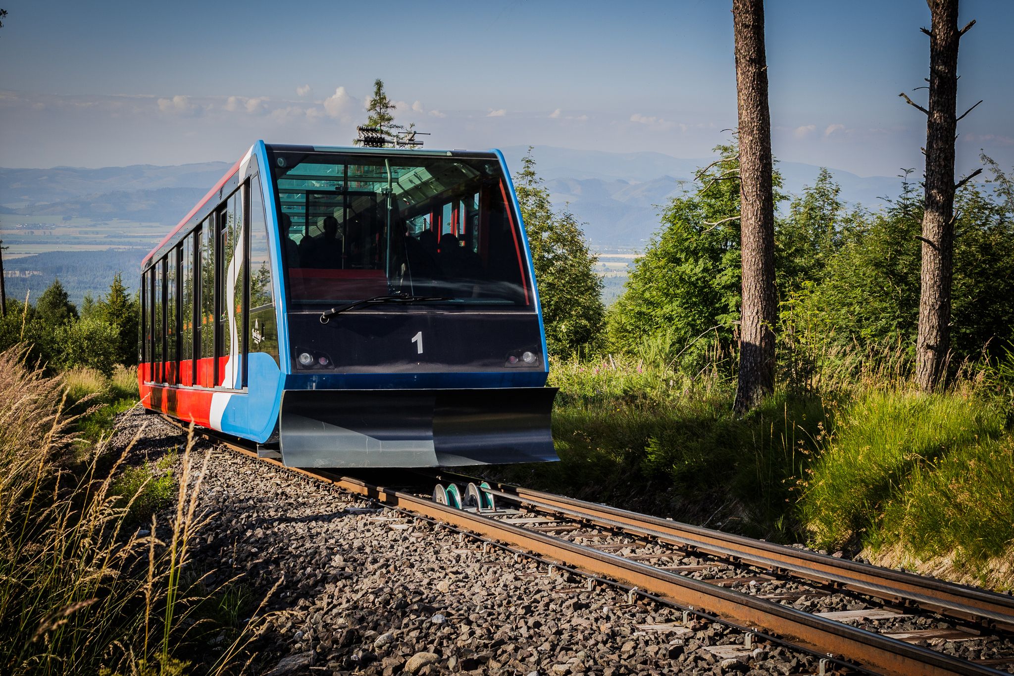 Overground rope track from Starý Smokovec to Hrebienok, Vysoké Tatry. Slovakia