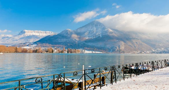 photo of Lake of Annecy during winter, France.