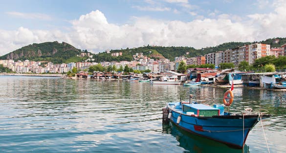 Photo of fishing boat in Giresun Black Sea region of Turkey.