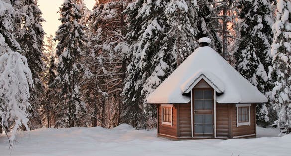 Photo of a beautiful winter evening, Kuusamo, Finland.
