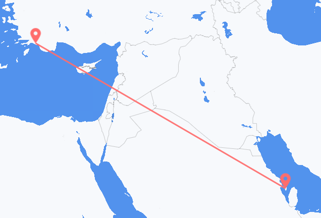 Bahrain Island to Dalaman