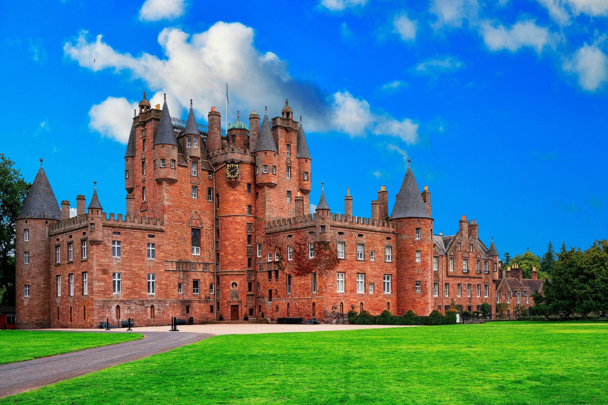 Photo of Glamis Castle is situated beside the village of Glamis in Angus, Scotland.