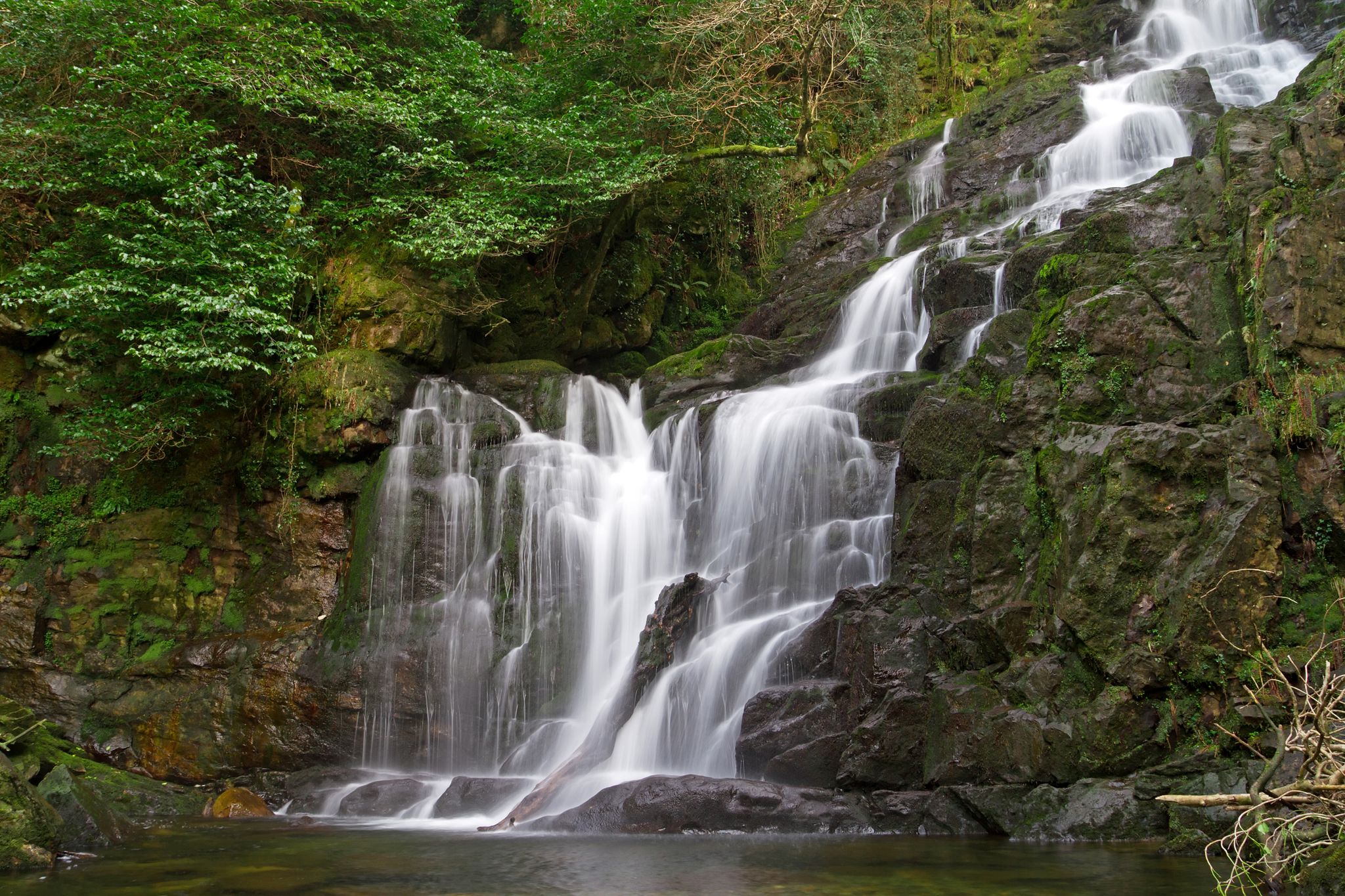 Photo of Torc waterfall in Killarney National Park, Ireland.