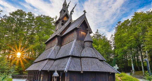 Fantoft Stave Church. HDR.