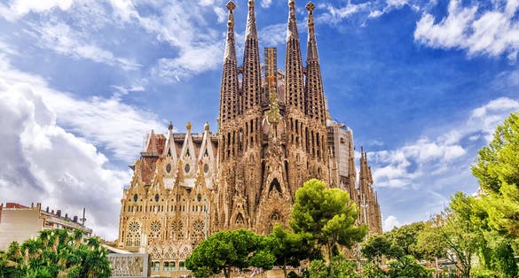 Photo of sagrada Familia in Barcelona, the most known building created by Antoni Gaudi.