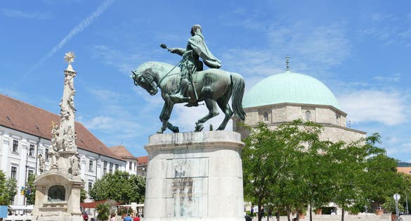  the Pecs city historical downtown , Hungary.