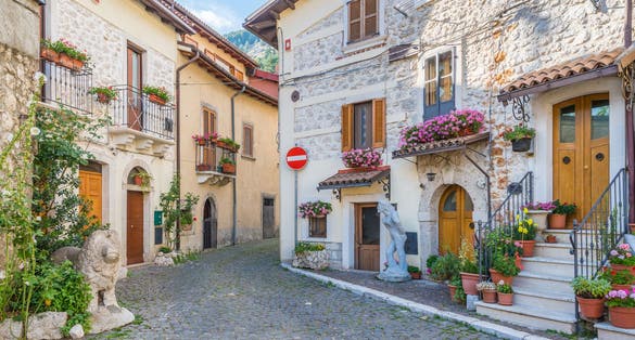 Scenic sight in Pescasseroli, Abruzzo National Park, province of L'Aquila. Italy