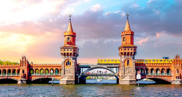 photo of view of Oberbaumbrücke, Bridge in Berlin, Germany.