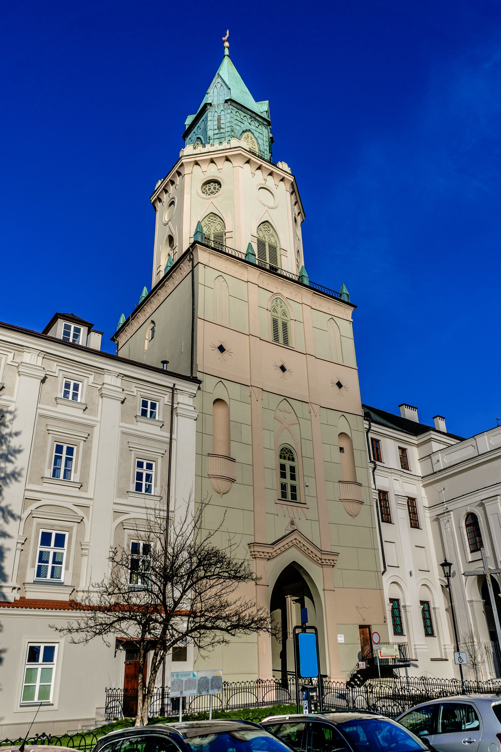 Trynitarska tower near Cathedral of St. John the Baptist and John the Evangelist in Lublin, Poland.