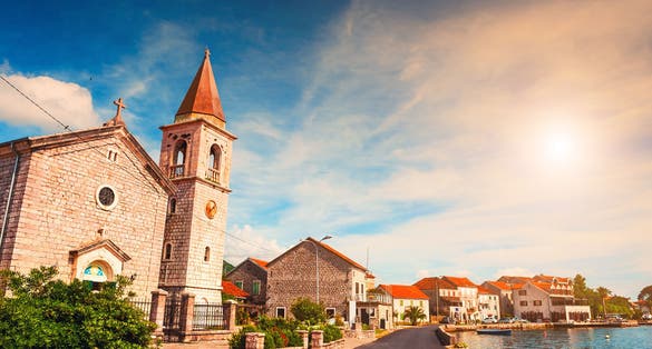 Photo of old architecture in Tivat, Montenegro.