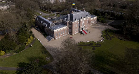 photo of aerial view of Slot Zeist in Zeist, the Netherlands.