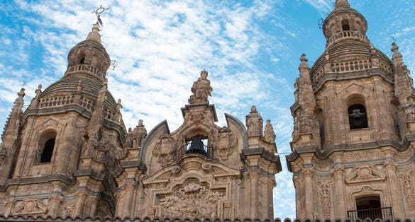 Photo of SALAMANCA, SPAIN - SEPTEMBER 2, 2017: La Clerecía, building of the former Royal College of the Holy Spirit of the Society of Jesus, in the Baroque style.