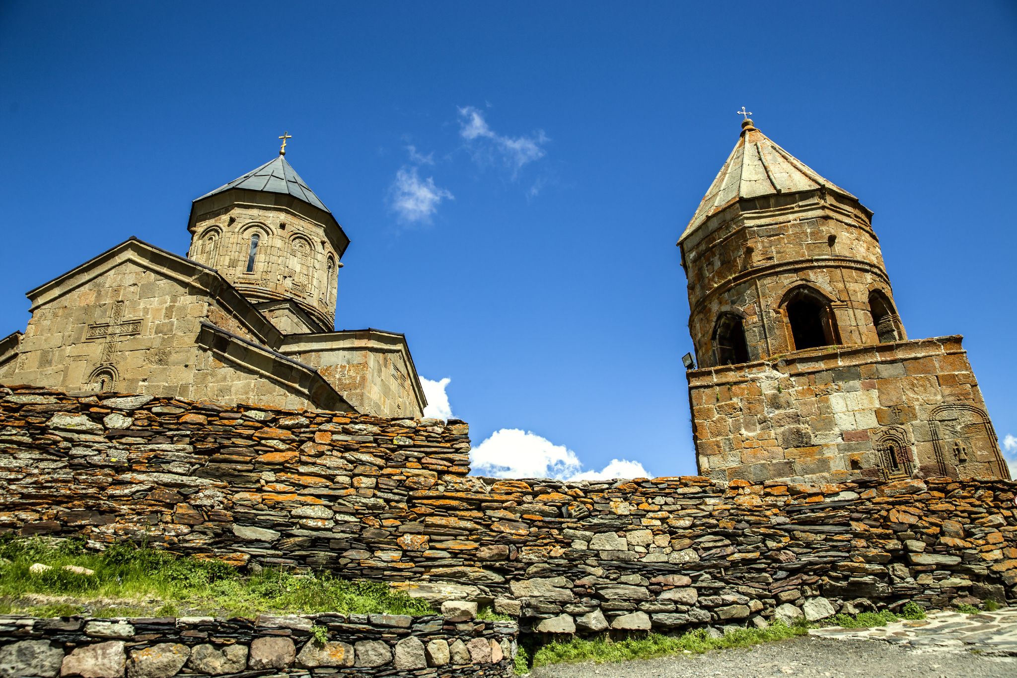Photo of Gergeti Trinity Church in Stepantsminda Georgia.
