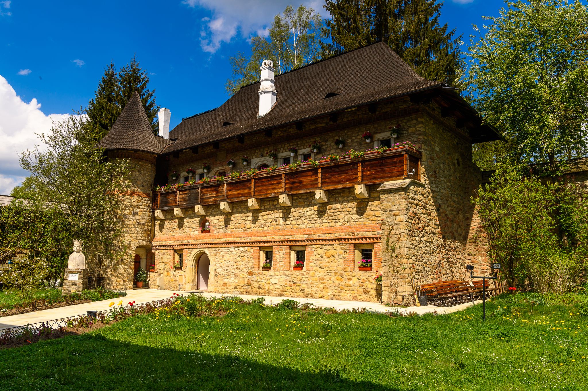 Photo of Moldovita Monastery, a Romanian Orthodox monastery in Vatra Moldovitei, Suceava County, Moldavia, Romania.