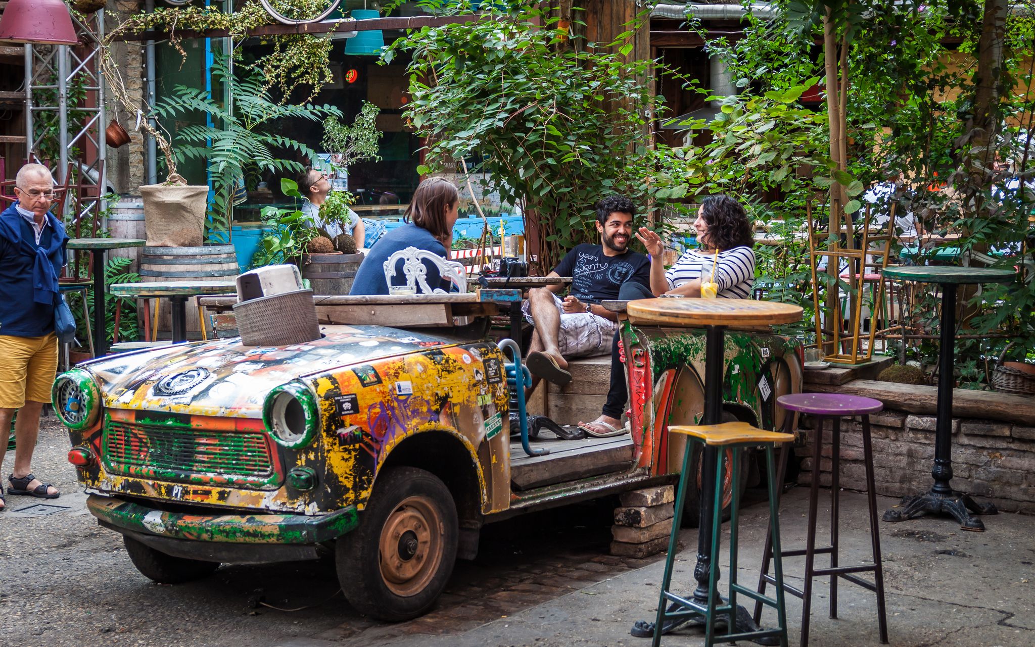 Photo of Szimpla Kert the most famous and well-known Ruin-bar of the city in Budapest.