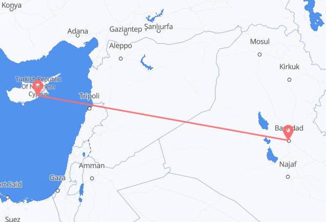 Baghdad to Larnaca