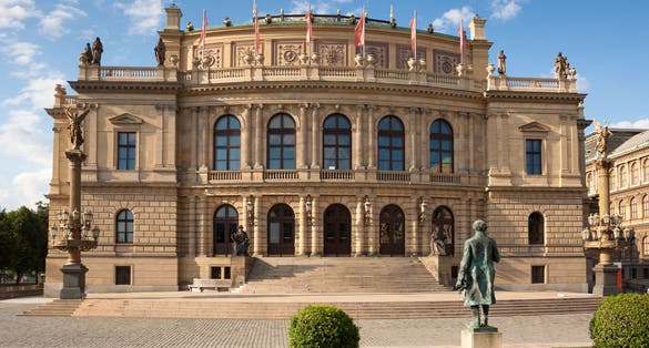 Photo of the Rudolfinum Prague, a beautiful neo-renaissance building which is home to the Czech Philharmonic Orchestra.