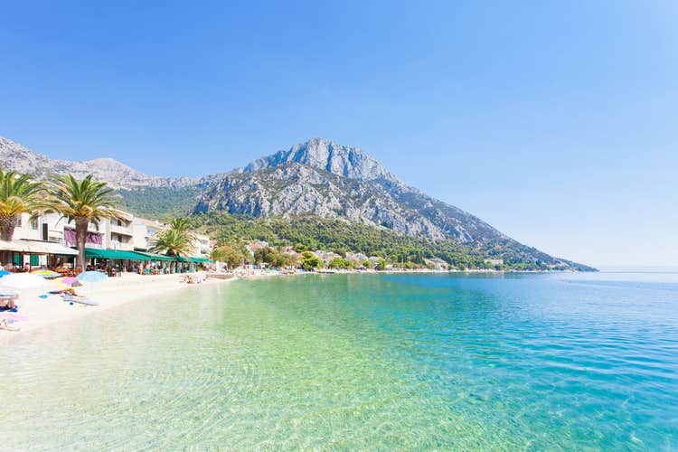 Photo of the beautiful beach of Gradac, Dalmatia, Croatia.