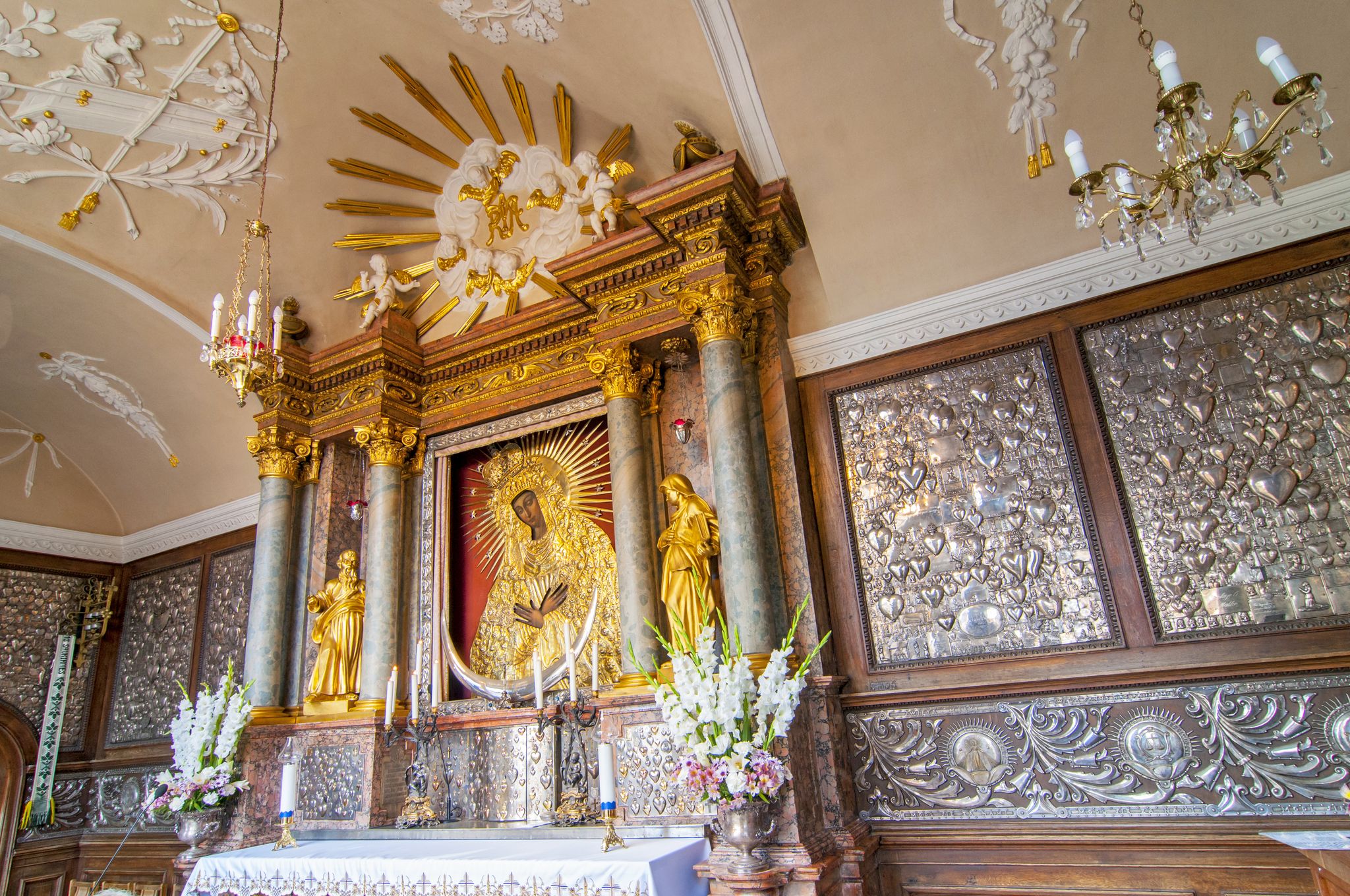 photo of August 12, 2016 Vilnius, Lithuania. Holy picture of mother of god, Gate of dawn view from the gate of dawn (Ostra brama).