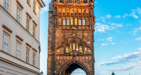 Photo of Old Town Bridge tower on Charles bridge, Prague, Czech Republic.