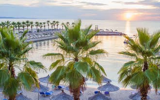 Photo of aerial view of the old Venetian harbor of Rethimno, Crete, Greece.