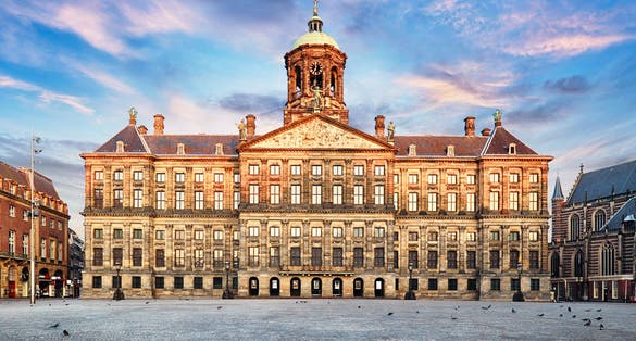 Photo of Royal Palace at the Dam Square in Amsterdam, Netherlands.