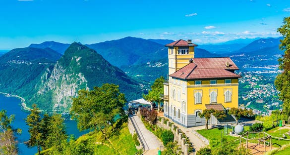Photo of restaurant on top of Monte Bré in Lugano, Switzerland.