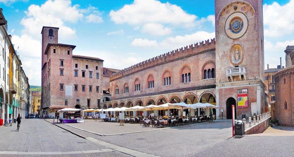 City center of the historic town of Mantua in Lombardy, Italy.