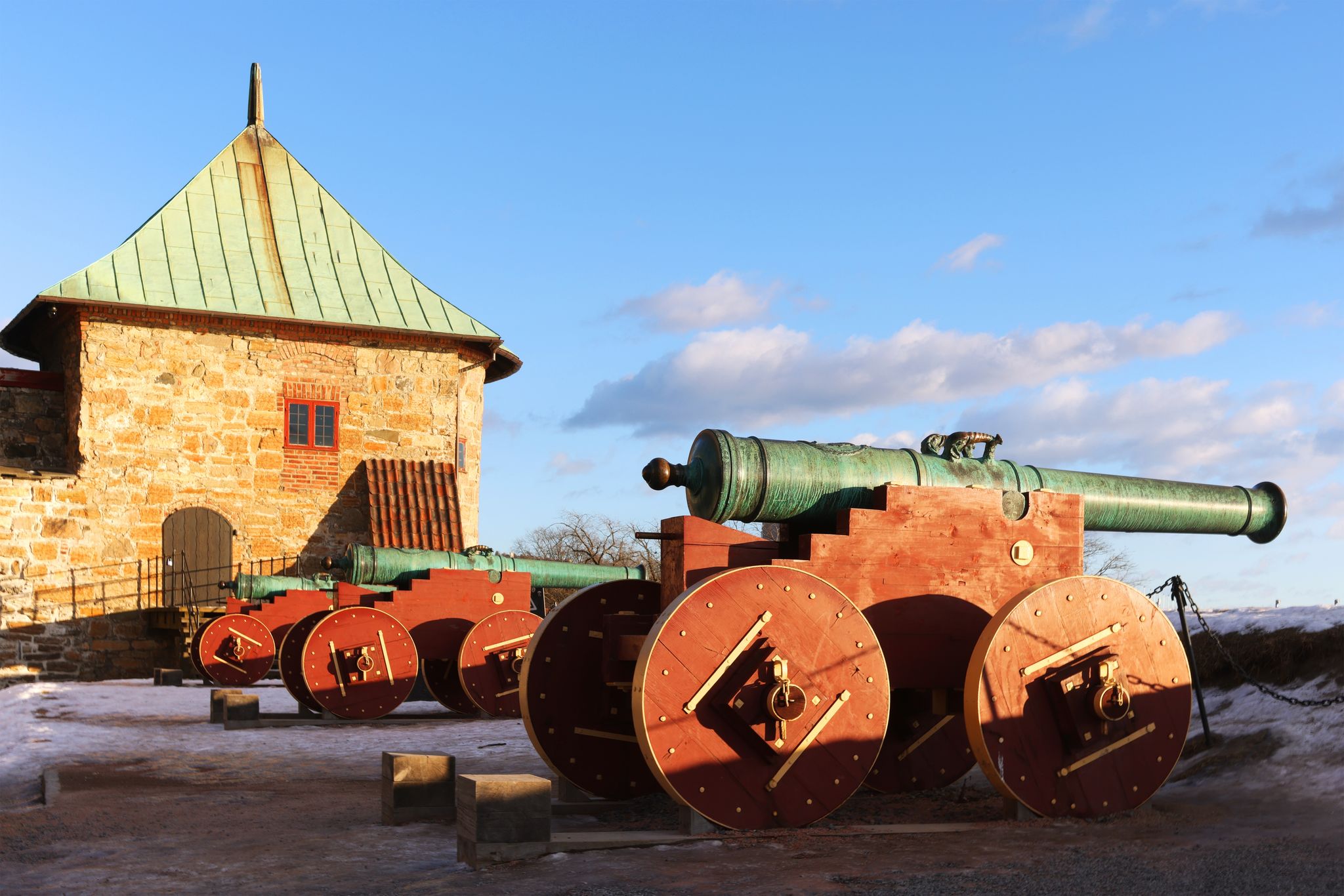 Photo of Akershus Fortress in the city center of Oslo, Norway.