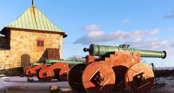 Photo of Akershus Fortress in the city center of Oslo, Norway.