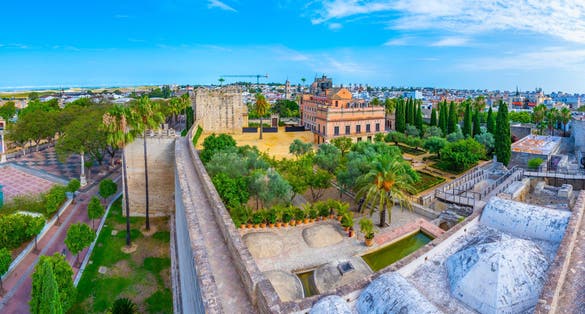 Photo of Villavicencio palace at the ground of alcazar of Jerez de la Frontera in Spain.