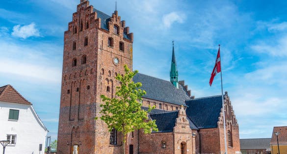 photo of view of Cathedral in Middelfart on Funen in Denmark.