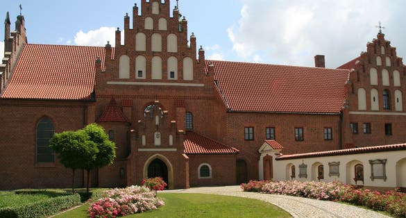 Photo of the patio of the Church of the Bernardine Fathers, Radom, Poland.