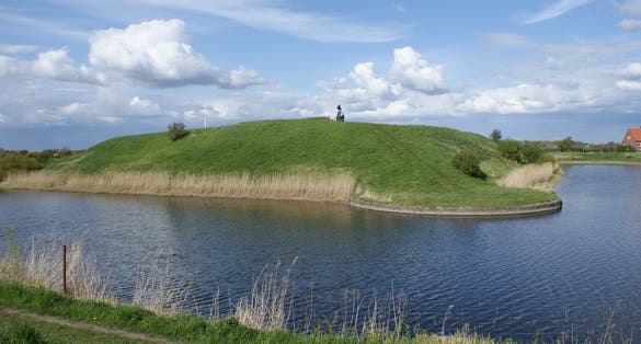 Photo of ruins of Riberhus Castle that is locate on Slotsbanken in Ribe, Denmark.