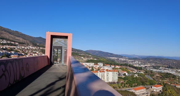 Buildings and views of Covilhã, in Portugal.