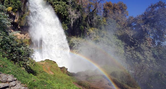 Photo of Waterfall in the park of the city of Edessa, Greece.