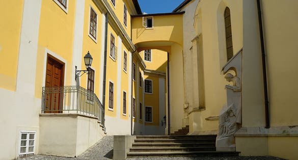 photo of view The Benedictine Pannonhalma Archabbey or Territorial Abbey of Pannonhalma is the most notable landmark in Pannonhalma and one of the oldest historical monuments in Hungary.