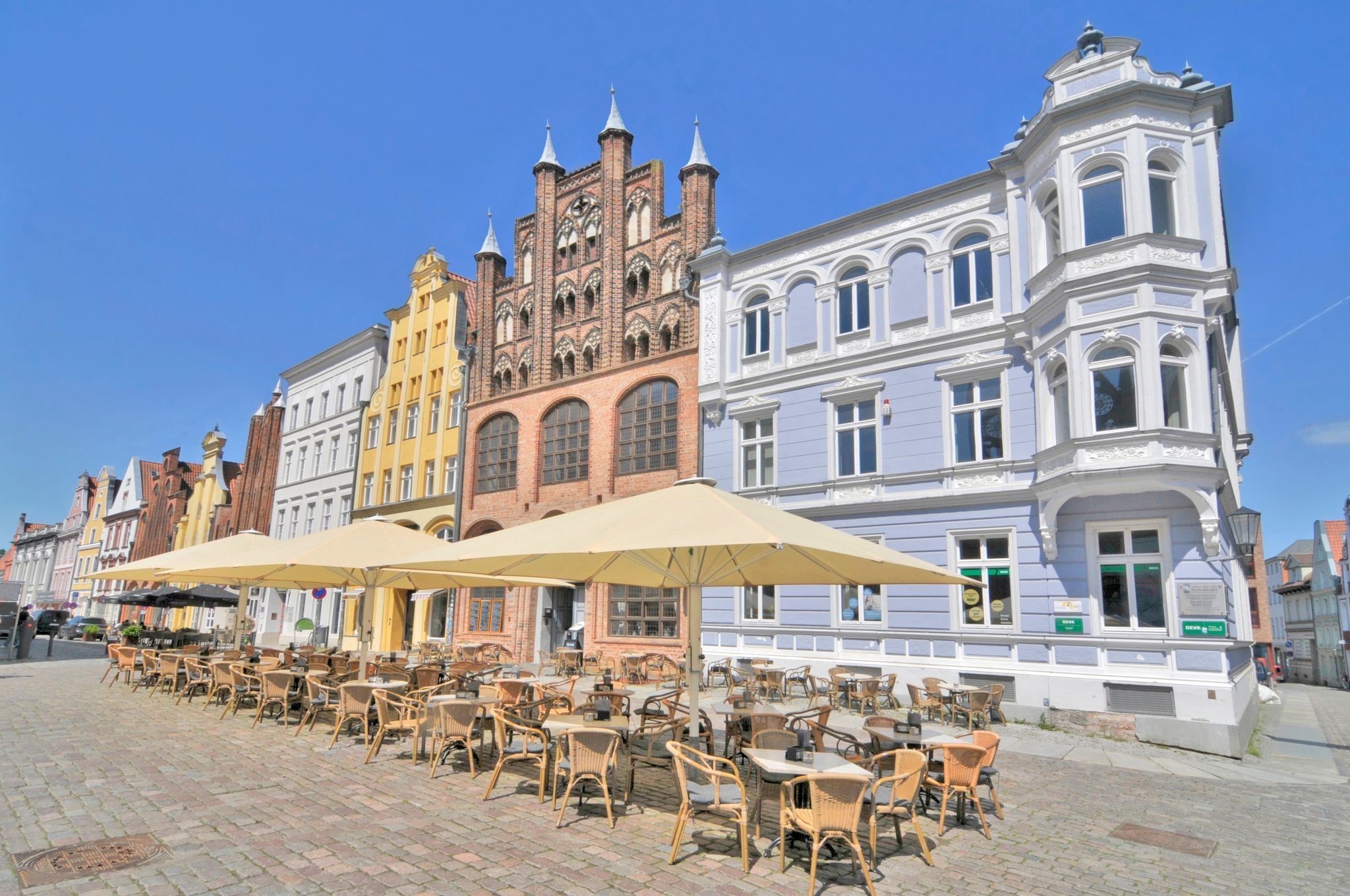 Streets of the old town of Stralsund in Germany