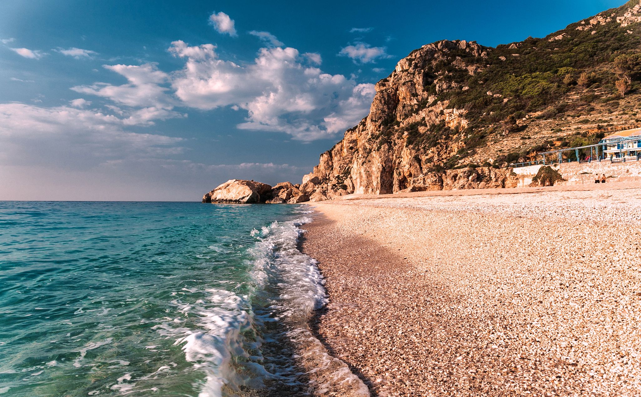 Photo of Fantastic Sunny Seascape of the famous Kathisma Beach, Lefkada Island, Greece. 