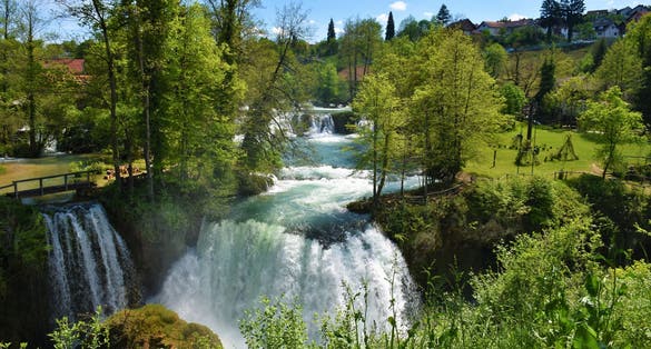 photo of view of View of Buk waterfall in Slunj, Karlovac county, Croatia