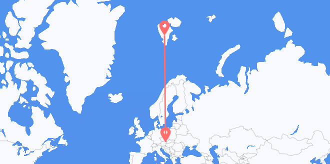 Österreich nach Spitzbergen und Jan Mayen
