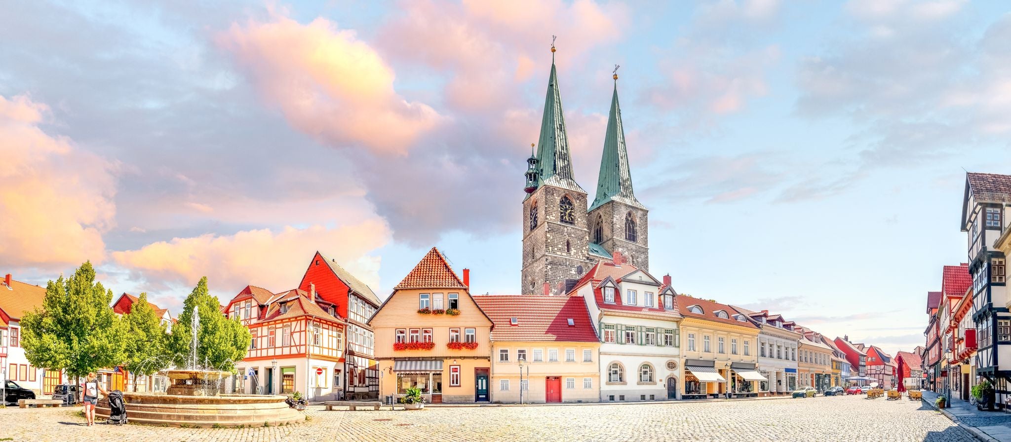 photo of view of Old city of Quedlinburg, Saxony Anhalt, Germany.