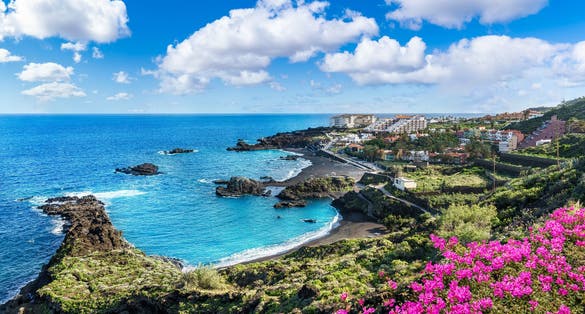 Photo of landscape with Los Cancajos with beautifl beach view, La Palma, Canary island, Spain.
