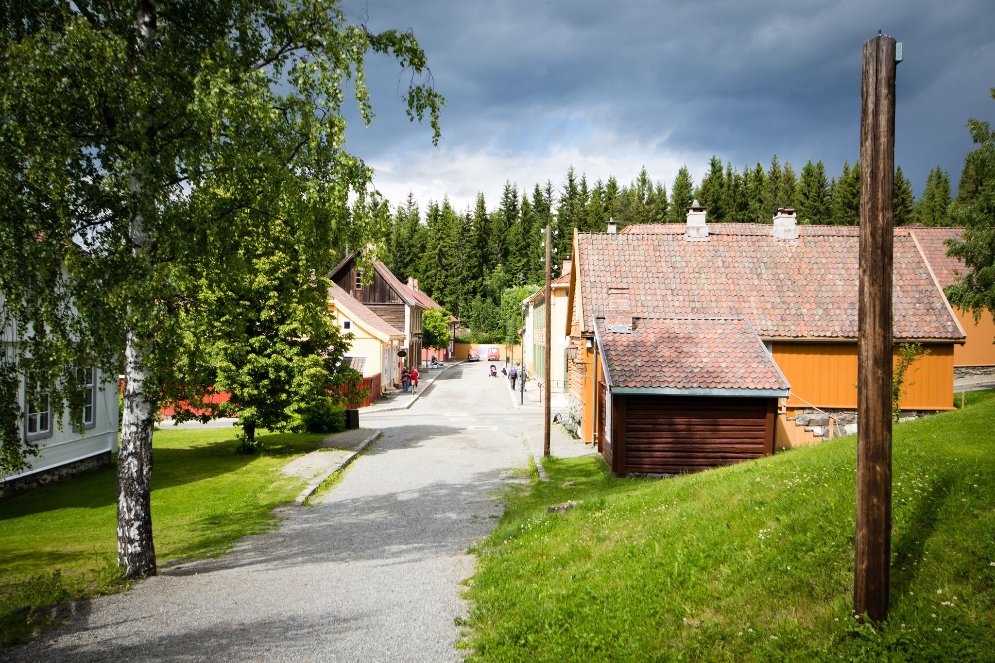 Houses in Maihaugen open air museum in Lillehammer, Norway