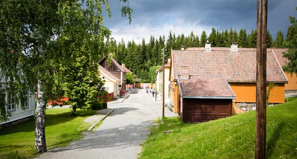Houses in Maihaugen open air museum in Lillehammer, Norway