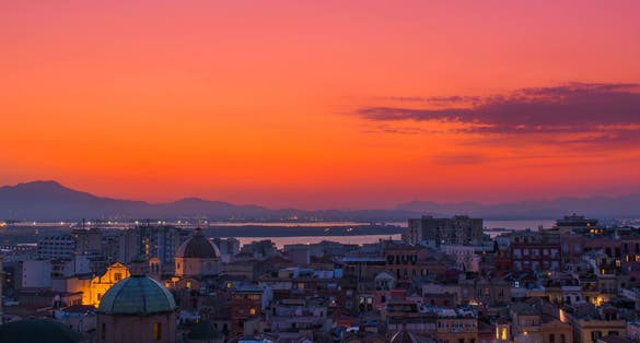 Sunset in Cagliari, taken from Bastione Santa Croce